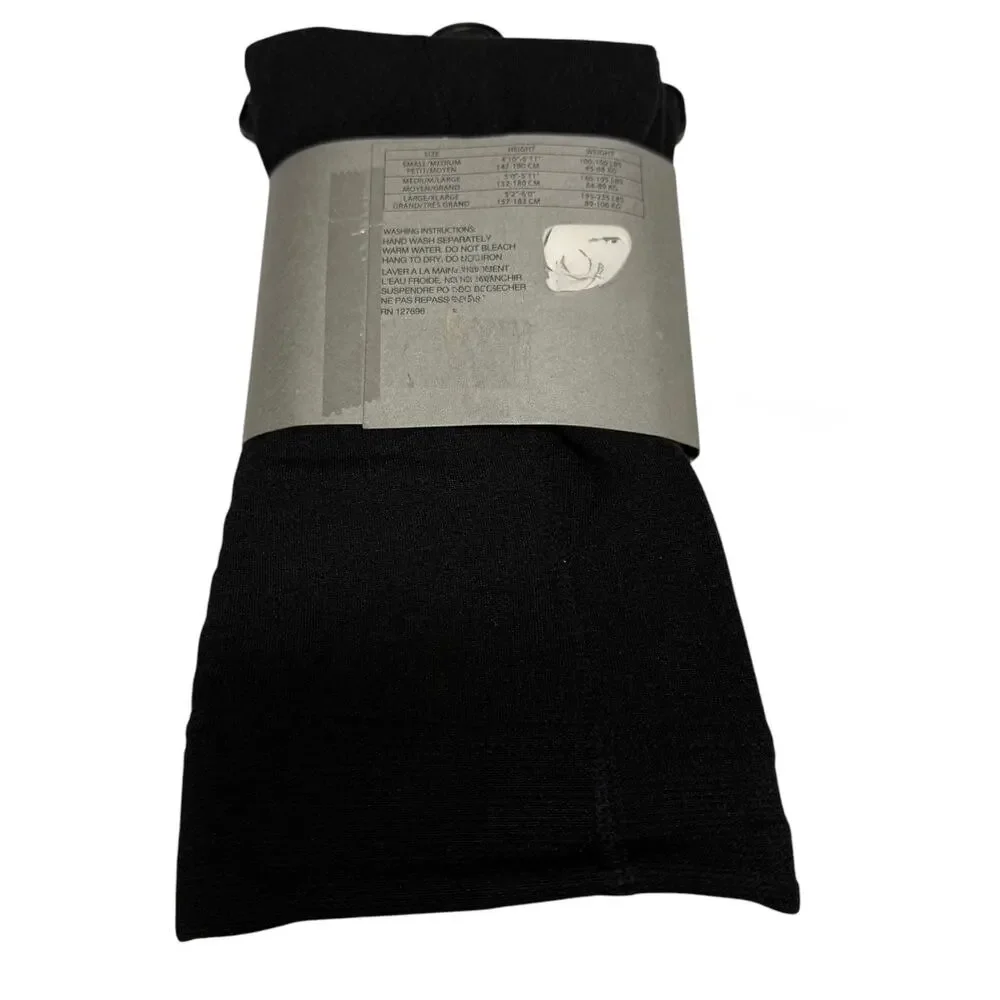 Ellen Tracy Womens S/M‎ Tights Black Footless Fleeced NEW NWT Small Medium